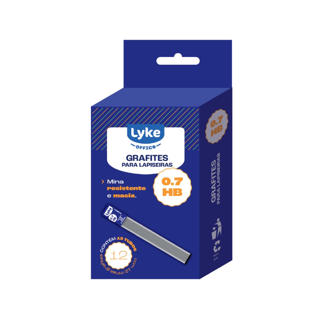 Grafite LYKE 0.7mm - Cx c/ 12 tubos - LYKE