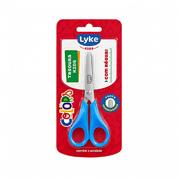 Tesoura Escolar LYKE 12cm - Blister 1 un