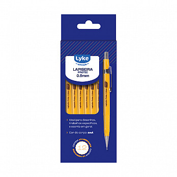 Lapiseira Protec LYKE 0.9mm - Amarela - Cx c/12 un
