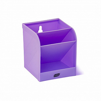 Organizador de Mesa Lilás Pastel - Plástico - 3 Divisórias