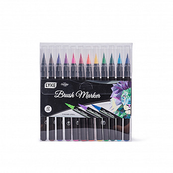 Marcador Brush 12 cores - Ponta Pincel