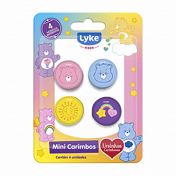 Mini Carimbos Coloridos - Blister c/ 4 unidades - Ursinhos Carinhosos