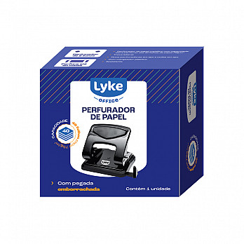 Perfurador Metal 2 Furos, apoio emborrachado p/ até 40 fls.