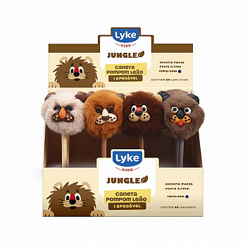 Caneta Esf. Gel Apagável - Pompom Leão