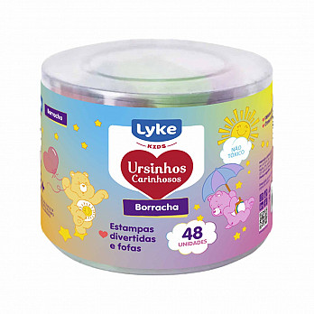 Borracha Escolar - Ursinhos Carinhosos - Pote c/ 48 unidades