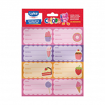 Etiqueta Escolar - 70X42mm - Estampas Femininas - Mix