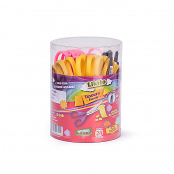 Tesoura Escolar LYKE 12 cm - Pote c/ 24 un
