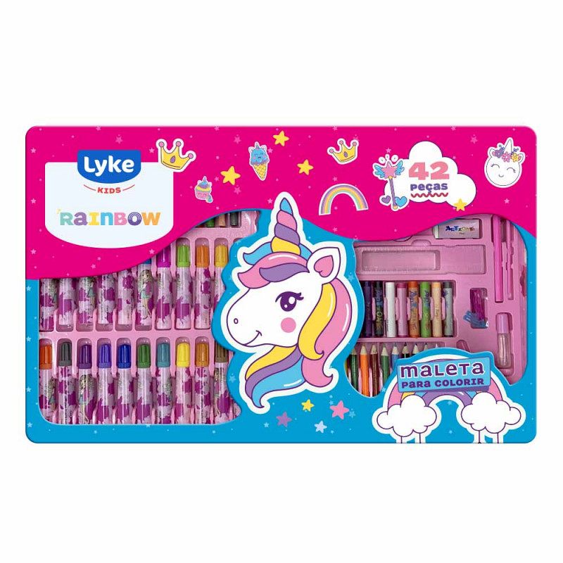 Maleta para Colorir - 42 peças - Unicórnio/Espace - LYKE