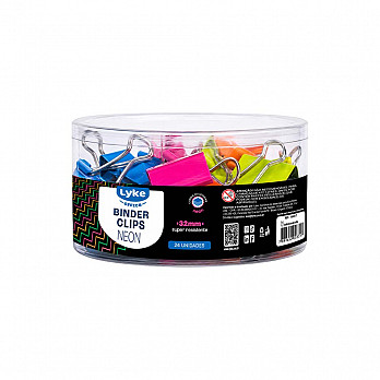 Binder Clips neon 32mm - 24 pcs