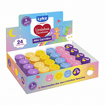 Mini Carimbos Coloridos - Caixa c/ 24 unidades - Ursinhos Carinhosos