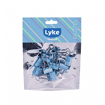 Binder clips Azul Pastel 19mm - 12 pcs