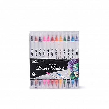 Marcador Dual Point (Brush+Fine) - 12 cores
