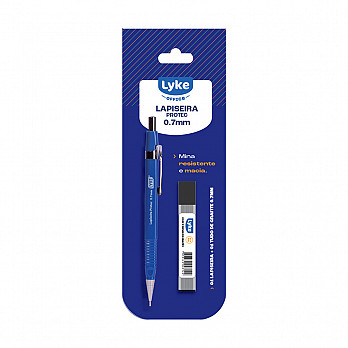 Lapiseira Protec LYKE 0.7mm - Azul + Grafite - Blister 1 un