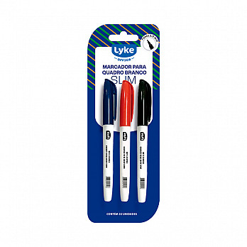 Marcador p/ Quadro Branco slim - (Blister) 3 unds
