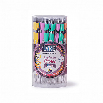 Lapiseira Protec LYKE 0.7mm neon - Tb c/ 36 un