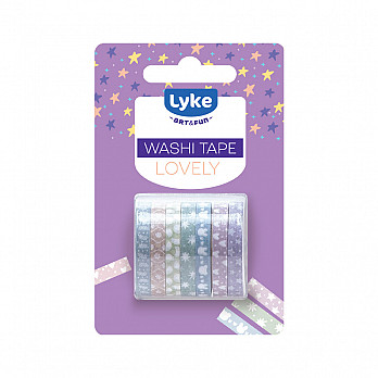 Washi Tape LYKE Lovely Blister c/ 7 rolos (5mm x 3m)