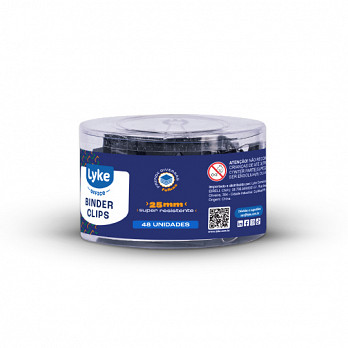 Binder Clips preto 25mm - 48 pcs