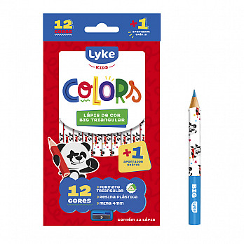 Lápis BIG Triangular 12 cores + Apontador