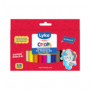 Massinha de Modelar LYKE c/ glitter 160g - 12 cores