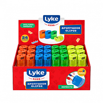 Apontador Plástico 2F c/ dep. oval - 24 pcs