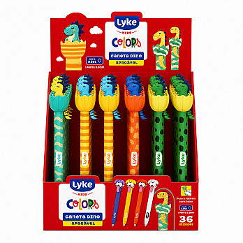 Caneta Gel Apagável - Dino - Display c/ 36 unidades