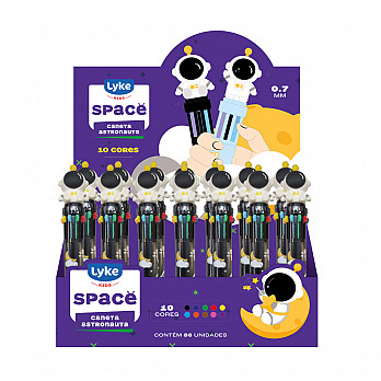 Caneta Esferográfica 10 em 1 - Astronauta - Display c/36 unidades