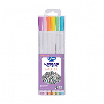 Marcador Fineliner LYKE 0.4mm - 6 cores pastéis