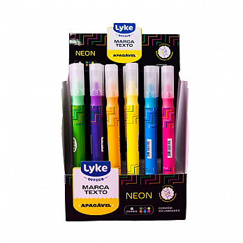 Marca Texto Apagável - Cores Sortidas - Display c/ 24 unidades