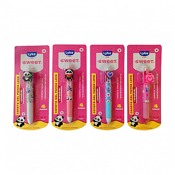 Caneta Apagável 4 em 1 - Panda Love - Blister c/ 1 unidade