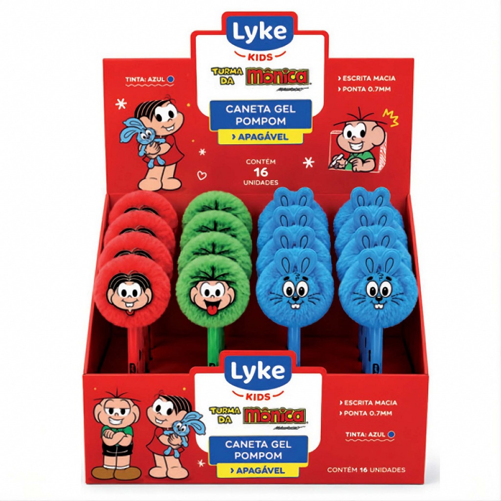 Caneta Gel Apagável POMPOM - Turma da Mônica