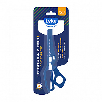 Tesoura Multiuso com Estilete - 2 em 1 - 18cm