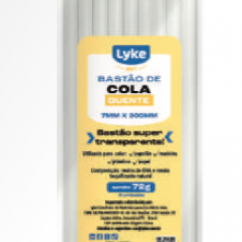 Bastão de Cola Quente - 7MM X 300MM - Semi-transparente - pacote c/ 6 barras
