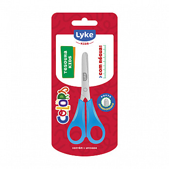 Tesoura Escolar LYKE 12cm - Blister 1 un