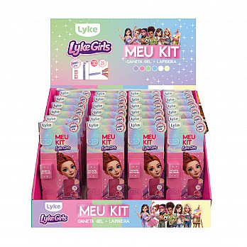 Caneta Gel Lyke Girls + Lapiseira - display c/ 18 blisters