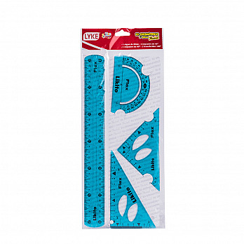 Kit Geométrico Flex LYKE - 04 peças (azul e rosa)