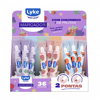 Marca Texto com cheirinho Duas Pontas - Display c/ 36 unidades