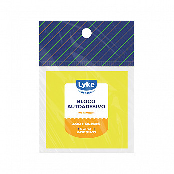 Bloco de recados autoadesivo 76x76mm amarelo - 100 fls