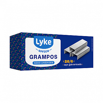 Grampos 26/6 Galvanizados LYKE - Caixa c/ 5000 un