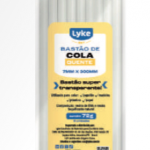 Bastão de Cola Quente - 7MM X 300MM - Semi-transparente - pacote c/ 6 barras