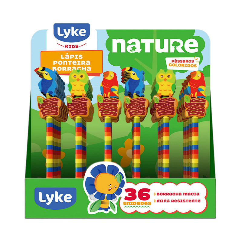 Lápis com Borracha Nature CX/36 UNDS - LYKE