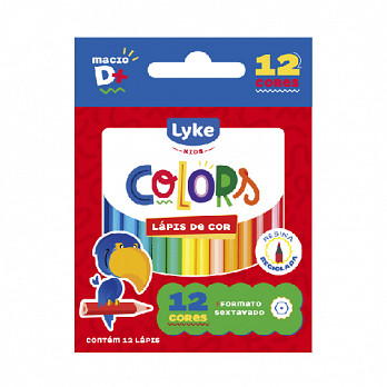 Lápis de Cor LYKE curto de resina reciclada - 12 cores