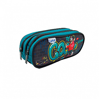 Estojo Multiuso Kids Oval 2 zíperes 22*7.5*9