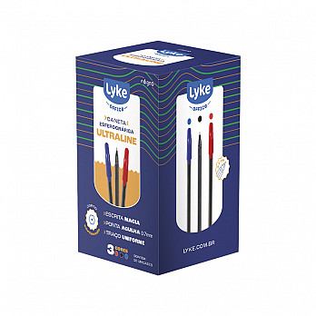 Caneta Esf. 7mm - Ultra Line - Display giratório 50 un. Az/Verm/Pr