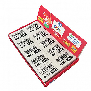 Borracha Branca Nº20 - 4,2X2,9X1MM - Display c/ 20 unidades