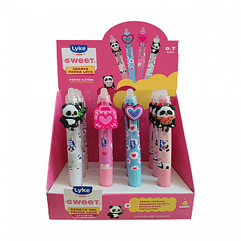 Caneta Apagável 4 em 1 - Panda Love - Display c/ 12 unidades