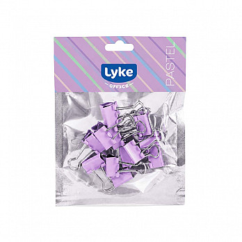 Binder Clips roxo pastel 19mm - 12 pcs