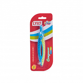 Compasso Plástico LYKE - azul e verde - Blister 1 un