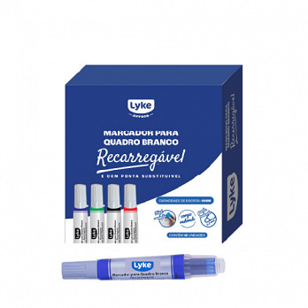 Marcador p/ Quadro Branco c/ Refil - AZ - cx c/ 12 unds