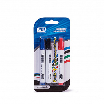 Marcador p/ Quadro Branco Recarregável -blister c/ 3 unds