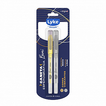 Caneta Gel Lumi Dourada e Prata